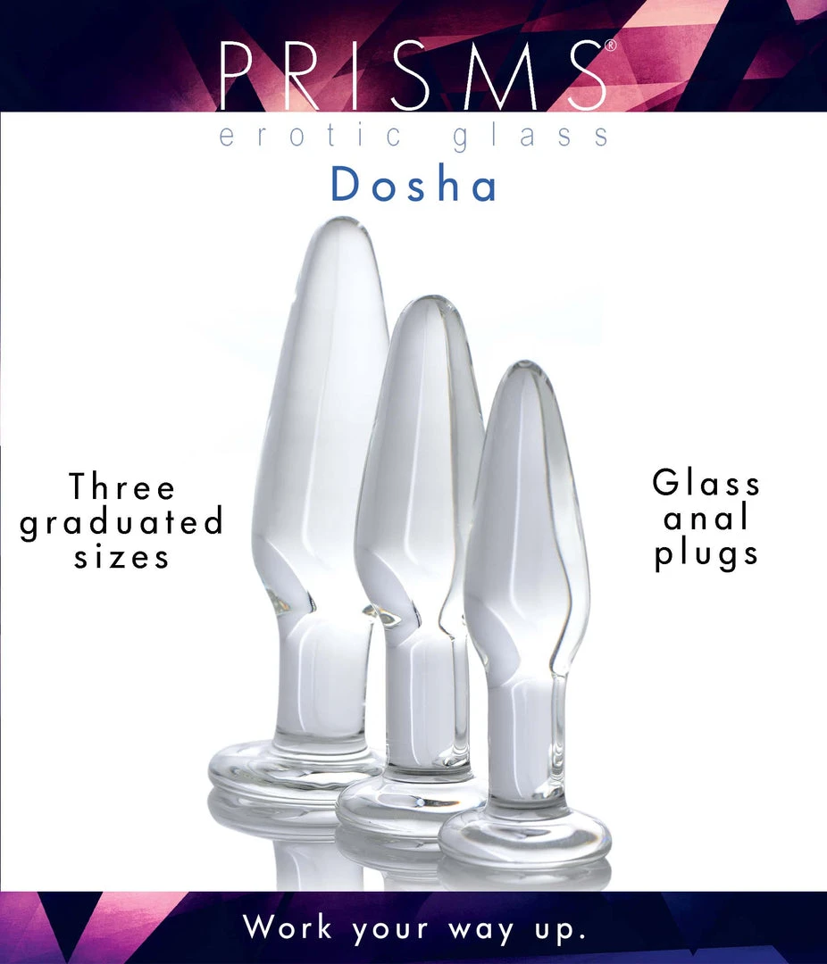 Prisms Erotic Glass Dosha 3 Piece Glass Anal Plug Kit 37 Prisms Erotic Glass Dosha 3 Piece Glass Anal Plug Kit