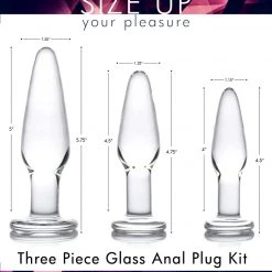 Prisms Erotic Glass Dosha 3 Piece Glass Anal Plug Kit 100 Prisms Erotic Glass Dosha 3 Piece Glass Anal Plug Kit