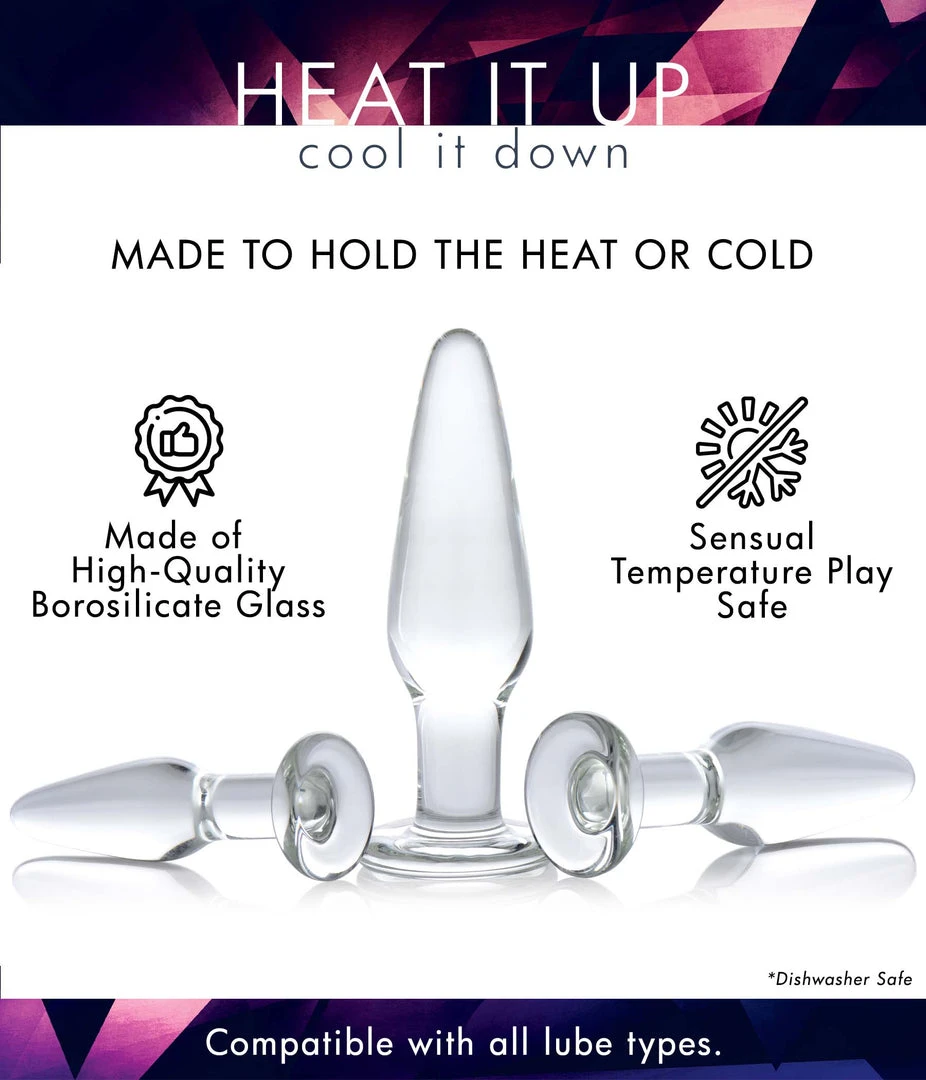 Prisms Erotic Glass Dosha 3 Piece Glass Anal Plug Kit 40 Prisms Erotic Glass Dosha 3 Piece Glass Anal Plug Kit