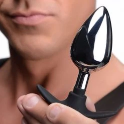 Master Series Dark Invader Metal And Silicone Anal Plug - Small