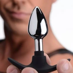 Master Series Dark Invader Metal And Silicone Anal Plug - Small