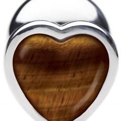 Booty Sparks Authentic Tigers Eye Gemstone Heart Anal Plug - Large