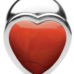 Booty Sparks Authentic Jasper Gemstone Heart Anal Plug - Large 13 Booty Sparks Authentic Jasper Gemstone Heart Anal Plug - Large