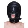 Strict Leather BDSM Leather Padded Hood With Mouth Hole - MediumLarge