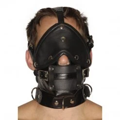 Strict Leather Premium Muzzle With Blindfold And Gags BDSM