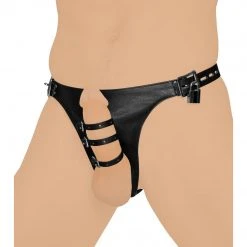 Strict Leather Harness With 3 Penile Straps Dildos & Strap-Ons