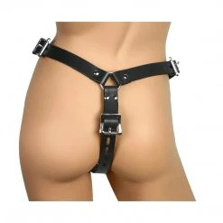 BDSM Strict Leather Male Chastity Device Harness