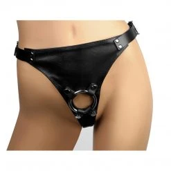 BDSM Strict Leather Male Chastity Device Harness