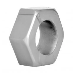 Master Series Silver Hex Heavy Duty Cock Ring And Ball Stretcher