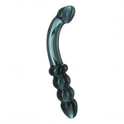 Prisms Erotic Glass Hamsa Glass Dildo - Smoky Jade Anal