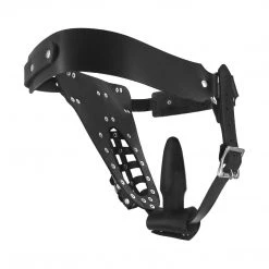 Strict Leather The Safety Net Leather Male Chastity Belt With Anal Plug Harness BDSM