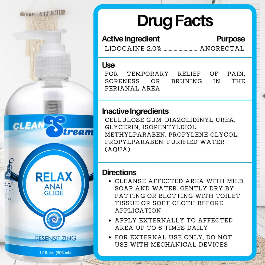 CleanStream Clean Stream Relax Desensitizing Anal Lube 17 Oz Essentials 7 CleanStream Clean Stream Relax Desensitizing Anal Lube 17 Oz Essentials