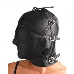 Strict Leather BDSM Asylum Leather Hood With Removable Blindfold And Muzzle- SM