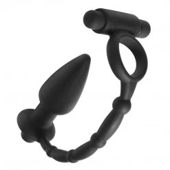 Master Series Penis Pleasure Viaticus Dual Cock Ring And Anal Plug Vibe