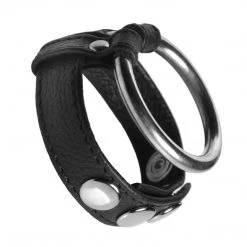 Strict Leather Leather And Steel Cock And Ball Ring