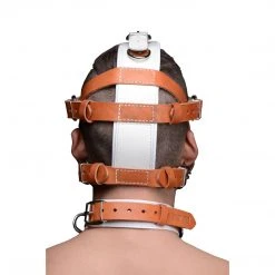 Strict Leather BDSM White And Hospital Style Leather Muzzle