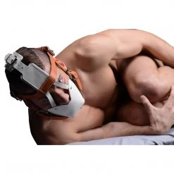 Strict Leather BDSM White And Hospital Style Leather Muzzle