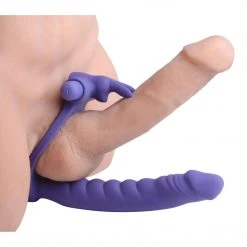 Frisky Double Delight Dual Penetration Vibrating Rabbit Cock Ring Penis Pleasure