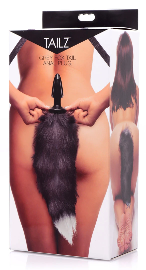 Tailz Grey Fox Tail Anal Plug 3 Tailz Grey Fox Tail Anal Plug