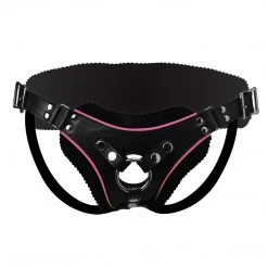 Strict Leather Dildos & Strap-Ons Low Rise Leather Strap On Dildo Harness With Pink Accents