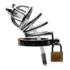 Master Series BDSM Stainless Steel Chastity Cage With Silicone Urethral Plug