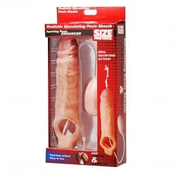 Size Matters Realistic Ejaculating Penis Enlargement Sheath- Packaged