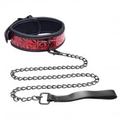 Master Series BDSM Crimson Tied Collar With Leash