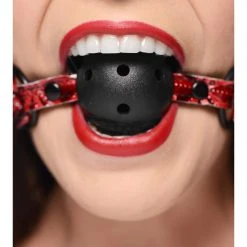 Master Series Crimson Tied Breathable Ball Gag BDSM