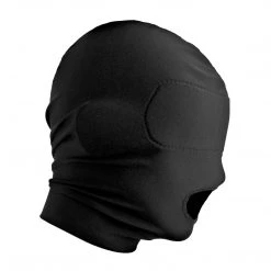 Master Series Disguise Open Mouth Hood With Padded Blindfold BDSM