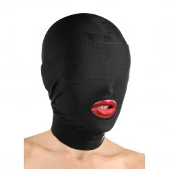 Master Series Disguise Open Mouth Hood With Padded Blindfold BDSM