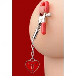 Master Series Captive Heart Padlock Nipple Clamps Couples