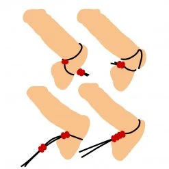 Master Series Crimson Tied Bolo Lasso Style Adjustable Cock Ring Penis Pleasure