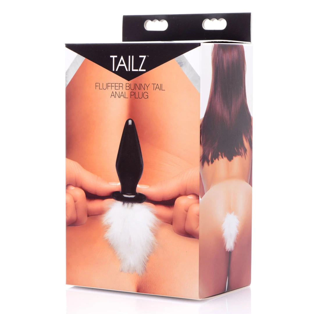 Tailz Fluffer Bunny Tail Glass Anal Plug 4 Tailz Fluffer Bunny Tail Glass Anal Plug