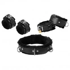 Strict Leather Fur Lined Leather Bondage Essentials Kit BDSM