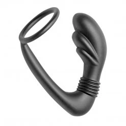 Master Series Anal Cobra Silicone P-Spot Massager And Cock Ring