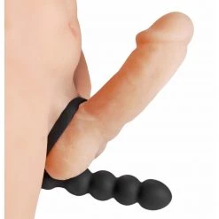 Frisky Penis Pleasure Double Fun Cock Ring With Double Penetration Vibe