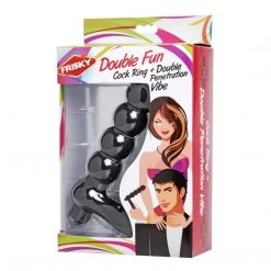 Frisky Penis Pleasure Double Fun Cock Ring With Double Penetration Vibe