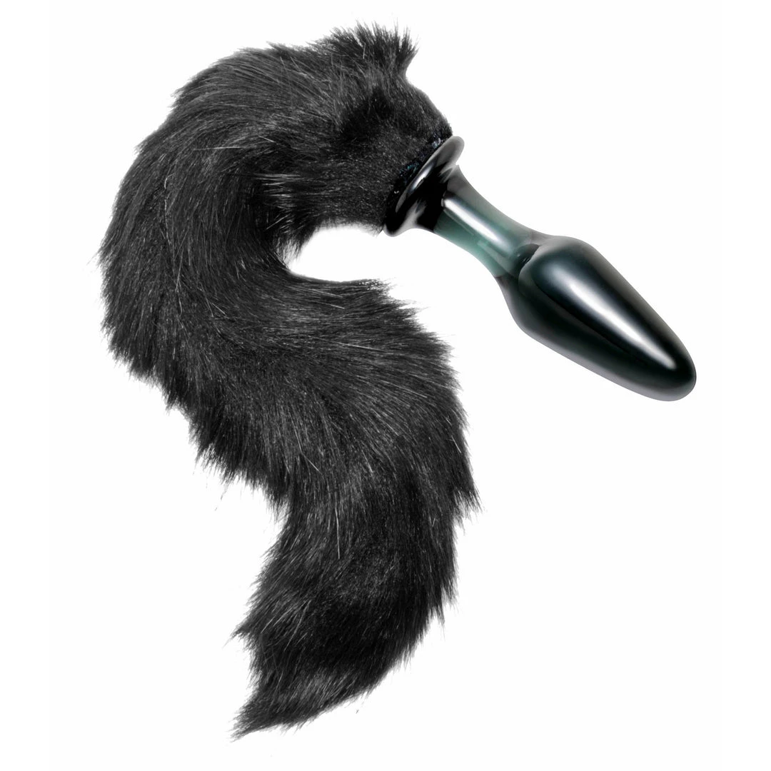 Tailz Midnight Fox Tail Glass Anal Plug 1 Tailz Midnight Fox Tail Glass Anal Plug
