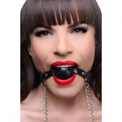 Frisky BDSM Breathable Ball Gag With Nipple Clamps