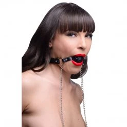 Frisky BDSM Breathable Ball Gag With Nipple Clamps