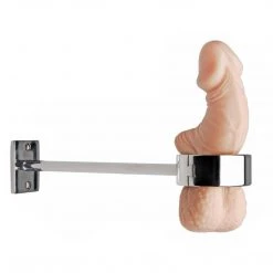 Master Series BDSM Locking Mounted CBT Scrotum Cuff With Bar