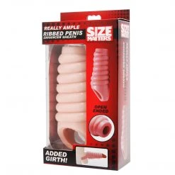 Size Matters Really Ample Ribbed Penis Enhancer Sheath Penis Pleasure