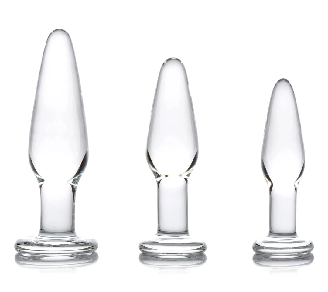 Prisms Erotic Glass Dosha 3 Piece Glass Anal Plug Kit 1 Prisms Erotic Glass Dosha 3 Piece Glass Anal Plug Kit