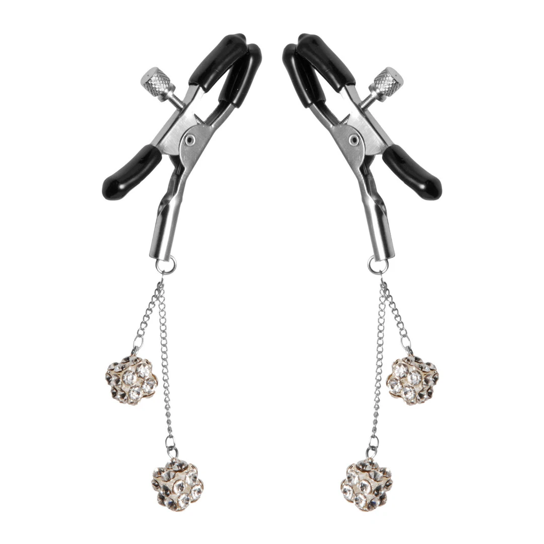 Master Series Couples Ornament Adjustable Nipple Clamps With Jewel Accents 3 Master Series Couples Ornament Adjustable Nipple Clamps With Jewel Accents