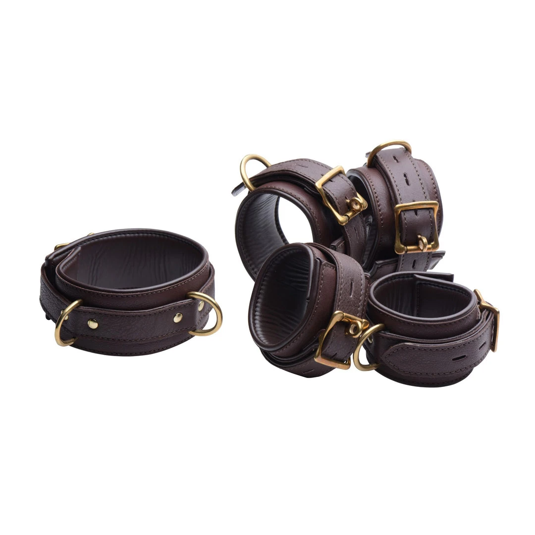 Strict Leather 5 Piece Locking Leather Bondage Set BDSM 3 Strict Leather 5 Piece Locking Leather Bondage Set BDSM