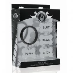 Master Series Recruit Aluminum Cock Ring With 4 Dog Tags
