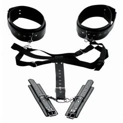 Master Series BDSM Acquire Easy Access Thigh Harness With Wrist Cuffs