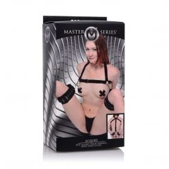 Master Series BDSM Acquire Easy Access Thigh Harness With Wrist Cuffs