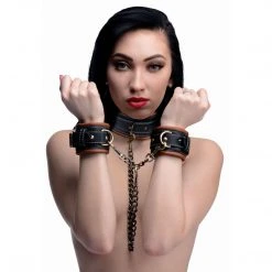 Master Series Coax Collar To Wrist Restraints BDSM
