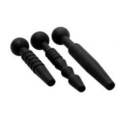 Master Series Dark Rods 3 Piece Silicone Penis Plug Set BDSM
